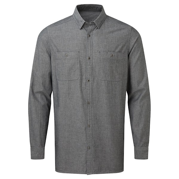 Premier Herr Chambray Organisk Långärmad Skjorta S Grå Denim Grey Denim S