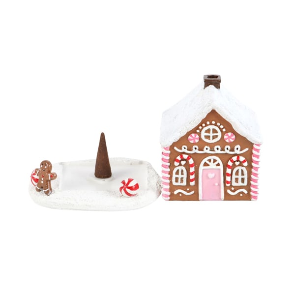 Pepparkakshus Jul Rökelse Konhållare Brown/White One Size