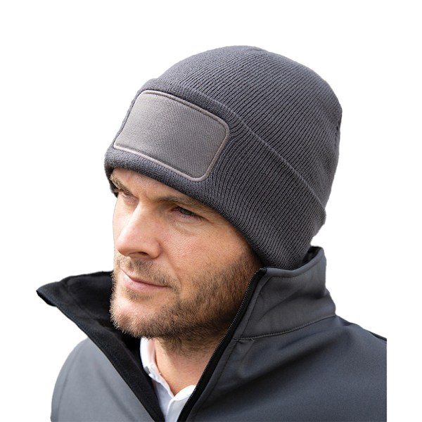Result Unisex Vuxen Dubbelstickad Utskriftbar Mössa En Storlek Grå Grey One Size