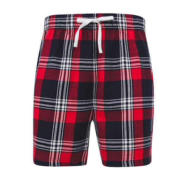 Skinni Fit Herr Tartan Lounge Shorts XS Röd/Marinblå Check Red/Navy Check XS