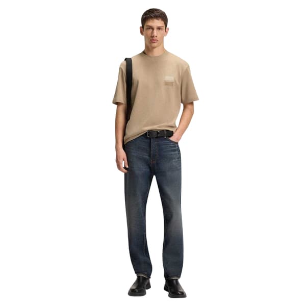 Hugo Boss Herr Dusplito Split Logotyp T-shirt S Beige Beige S