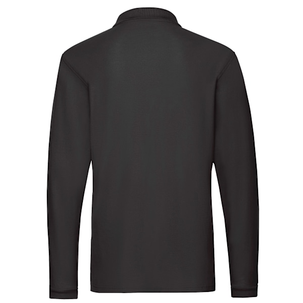 Fruit of the Loom Premium Pique långärmad poloskjorta 3X Black 3XL