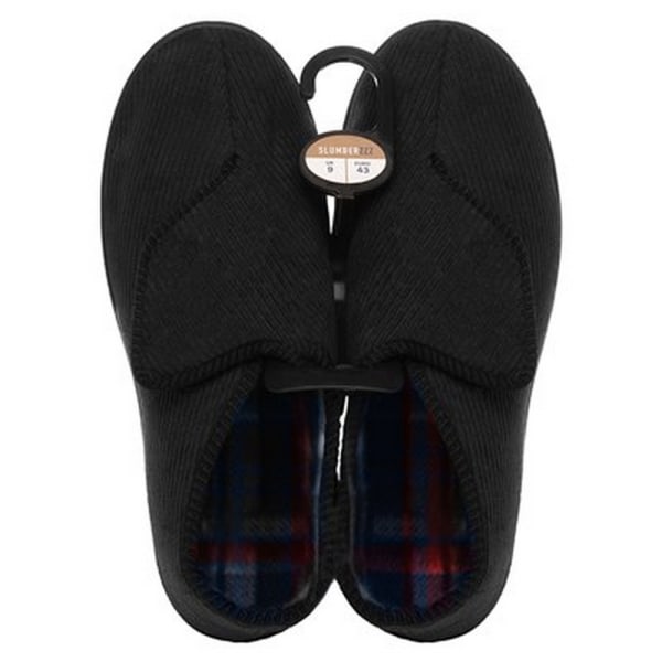 Slumberzzz Herr Corduroy Easy Access Slipper UK 7 Svart Black UK 7