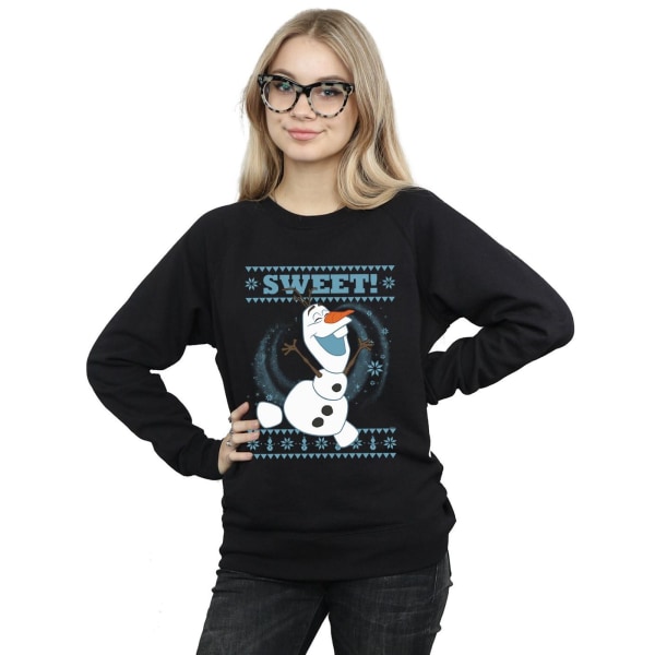 Disney Dam/Dam Frozen Olaf Sweet Christmas Sweatshirt SB Black S