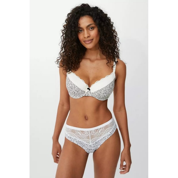 Vacker dam/dam t-shirt vadderad bh (2-pack) 32DD svart Black/White 32DD
