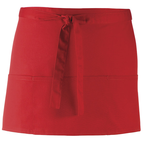 Premier Dam/Kvinnors Färger 3 Fickor Förkläde / Arbetskläder (Paket med 2) Red One Size
