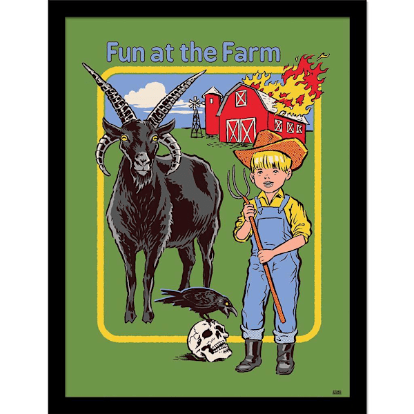 Steven Rhodes Fun At The Farm Inramad Poster 40cm x 30cm Multico Multicoloured 40cm x 30cm