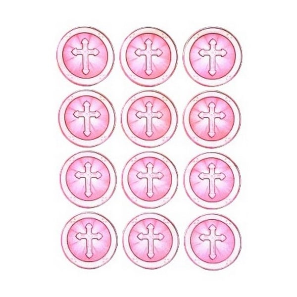 Amscan Jesus Cross klistermärke ark (4-pack) One Size Rosa Pink One Size