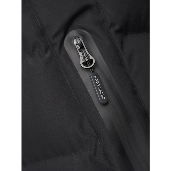 Crosshatch Herr Tenthley Präglad Vadderad Jacka XL Svart Black XL