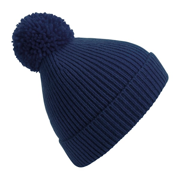Beechfield Unisex Engineered Knit Ribbed Pom Pom Beanie One Size Oxford Navy One Size