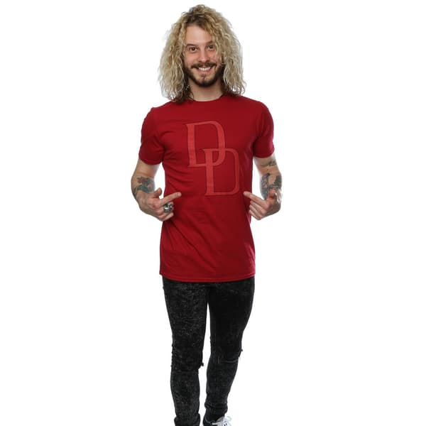 Marvel Herr Daredevil DD Logo T-shirt L Kardinal Cardinal L