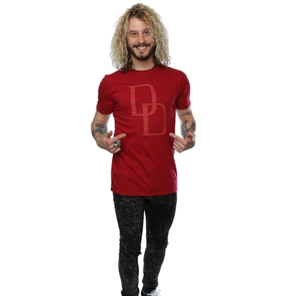 Marvel herr Daredevil DD logotyp T-shirt L Cardinal Cardinal L