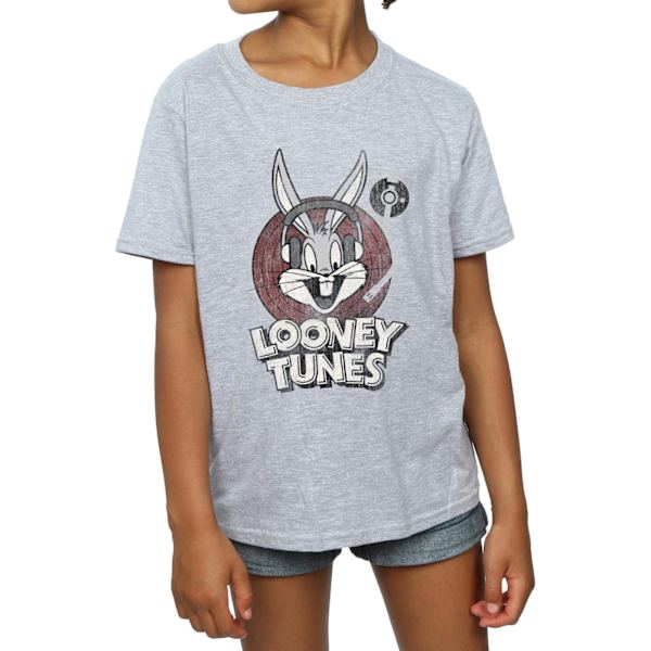 Looney Tunes Girls Bugs Bunny Circle Logo Bomull T-shirt 9-11 år Sports Grey 9-11 Years