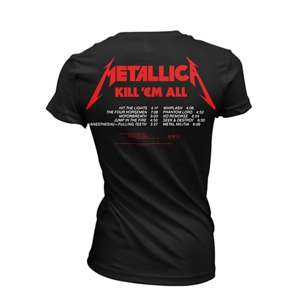 Metallica Dam/Kvinnor Kill Em All Tracks T-Shirt XL Svart Black XL