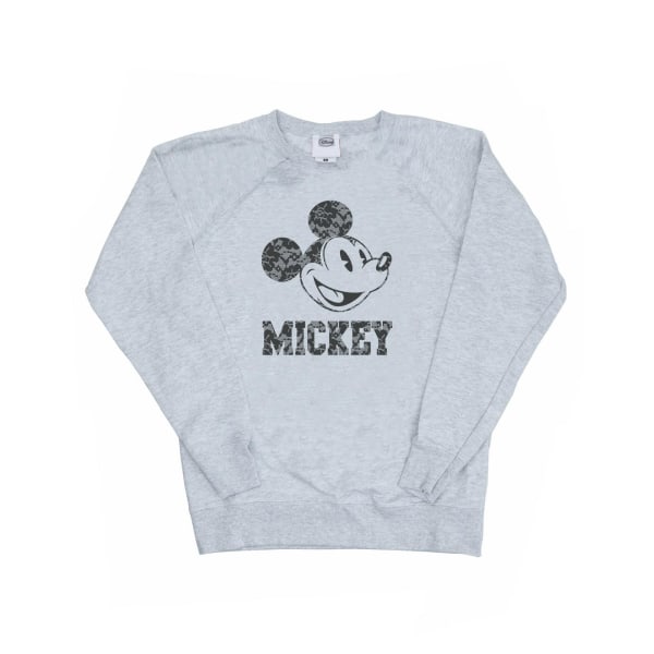 Disney Dam/Kvinnor Mickey Mouse Snör Sweatshirt XS Heather G Heather Grey XS