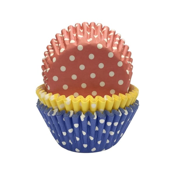 Anniversary House Polka Dot muffins och muffinsfodral (paket med 7 Red/Yellow/Blue One Size