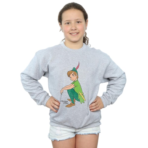 Disney Girls Peter Pan Classic Peter Sweatshirt 7-8 år Sport Sports Grey 7-8 Years