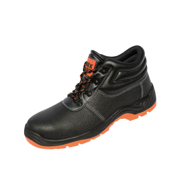 WORK-GUARD by Result Mens Defence Leather Safety Boots 8 UK Bla Black/Orange 8 UK