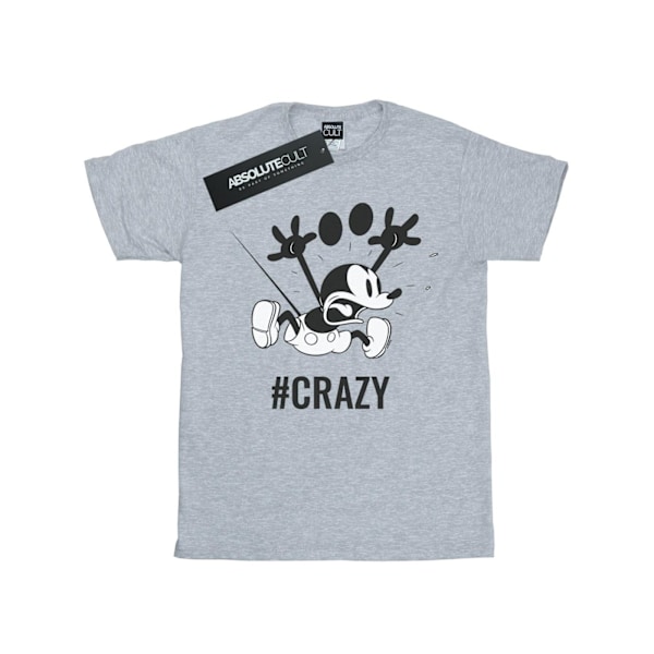 Disney Girls Mickey Mouse #Crazy Bomull T-shirt 12-13 år Spo Sports Grey 12-13 Years