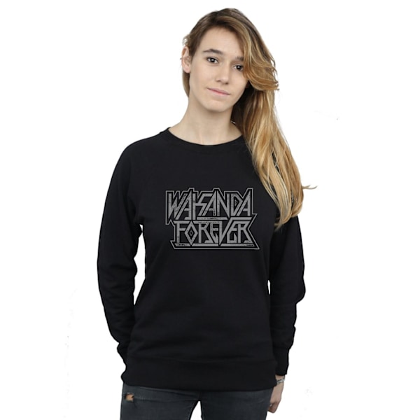 Marvel Dam/Kvinnor Wakanda Forever Logo Sweatshirt L Svart Black L