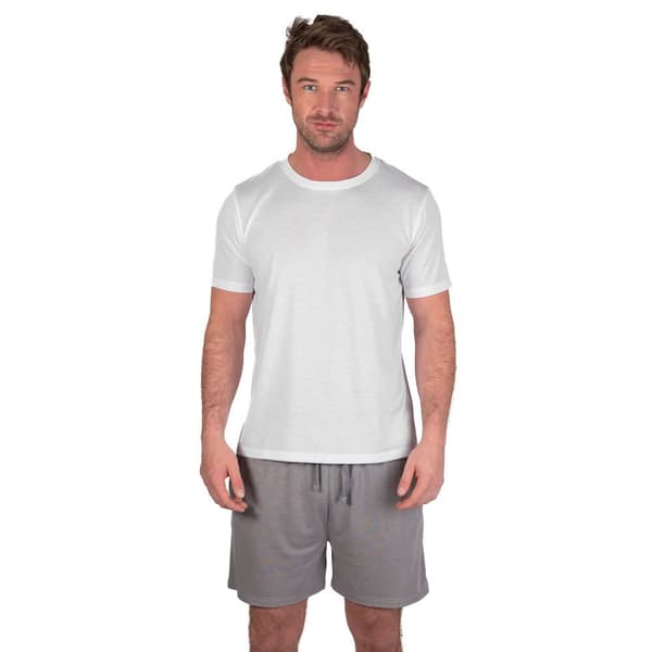 Light And Shade Herr Crew Neck Kort Pyjamasset M Vit/Ljus G White/Light Grey M