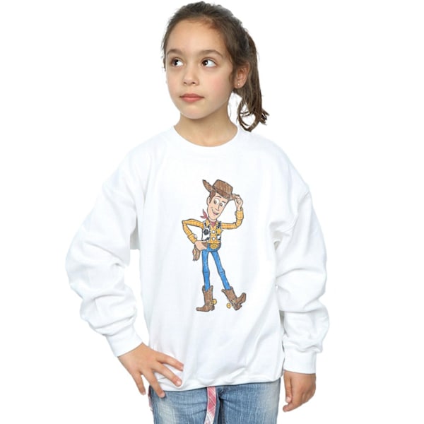 Disney Girls Toy Story 4 Sheriff Woody Pose Sweatshirt 7-8 År White 7-8 Years