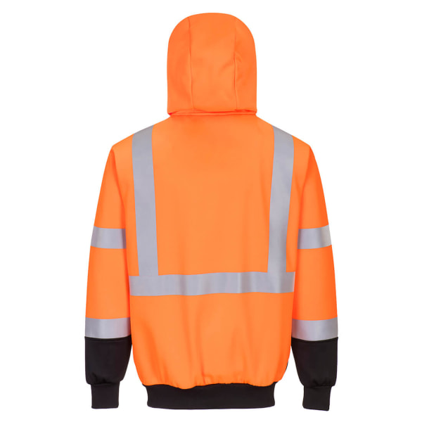 Portwest Herr Two Tone Hi-Vis Safety Full Zip Hoodie 4XL Orange Orange/Black 4XL