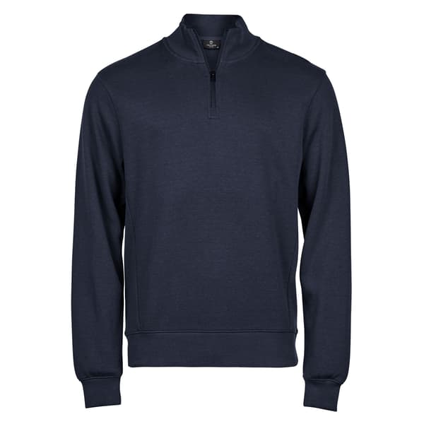 Tee Jays Herr Ribbad Interlock Half Zip Sweatshirt S Marinblå Navy S