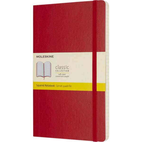 Moleskine Classic L Soft Cover Kvadrat Notebook One Size Scarle Scarlet Red One Size