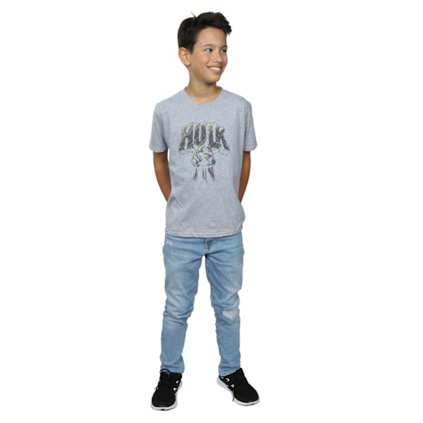 Marvel Boys Hulk Punch Logo T-shirt 12-13 år Sports Grey Sports Grey 12-13 Years