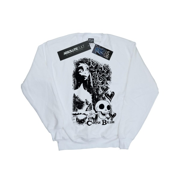 Corpse Bride Girls Skull Logo Sweatshirt 5-6 Years White White 5-6 Years