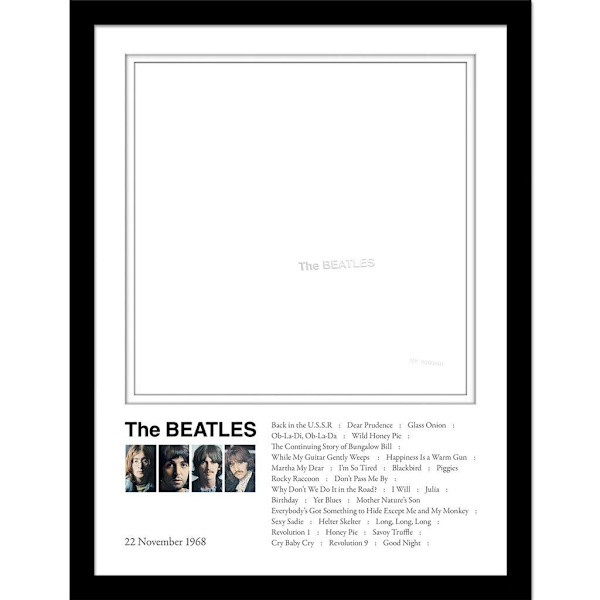 The Beatles White Album inramad tavla 40cm x 30cm Vit White 40cm x 30cm