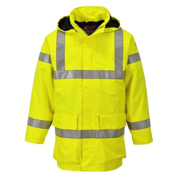 Portwest Mens Multi Lite Bizflame Rain Hi-Vis Jacka XL Gul Yellow XL