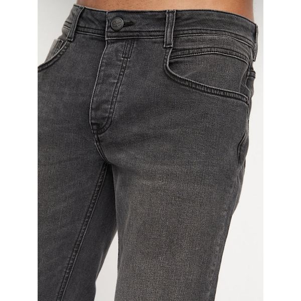 Crosshatch Sheldons Slim Jeans 36R Mörk Kol Dark Charcoal 36R