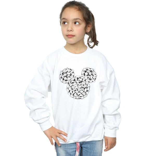 Disney Girls Mickey Mouse Head Of Hands Sweatshirt 5-6 år Wh White 5-6 Years