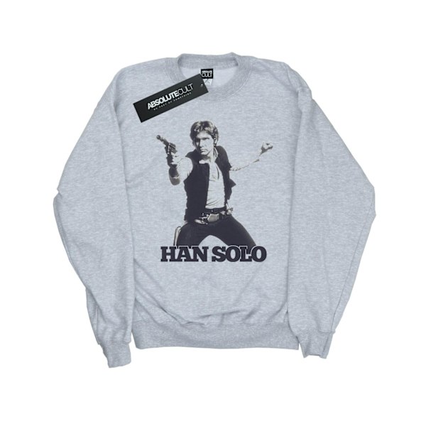 Star Wars Boys Han Solo Retro Foto Sweatshirt 12-13 År Spor Sports Grey 12-13 Years