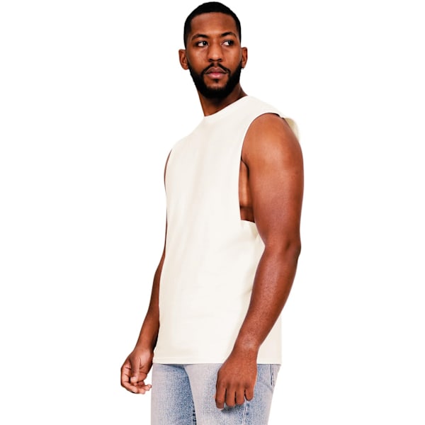 Casual Classics Herr Ringspun Bomull Drop Arm Hål Tank Top XS Ecru XS