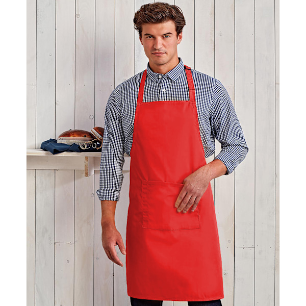 Premier Dam/Kvinnors Färger Bip Förkläde Med Ficka / Arbetskläder Strawberry Red One Size