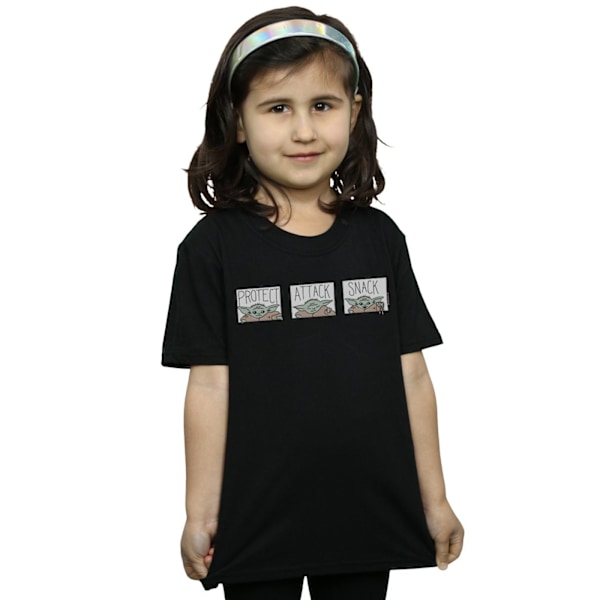 Star Wars Girls The Mandalorian The Child Tiles Bomull T-shirt Black 7-8 Years