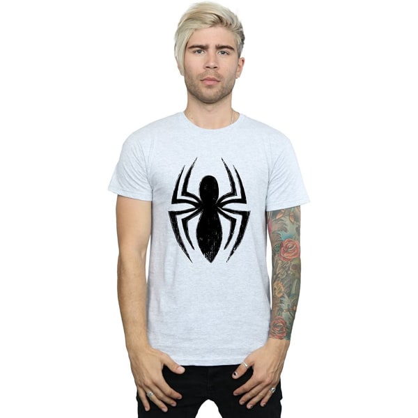 Spider-Man Mens Ultimate Logo T-Shirt S Sports Grey Sports Grey S