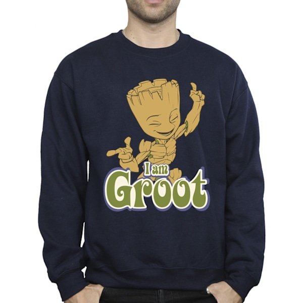 Guardians Of The Galaxy Herr Groot Dansande Sweatshirt L Marinblå Navy Blue L