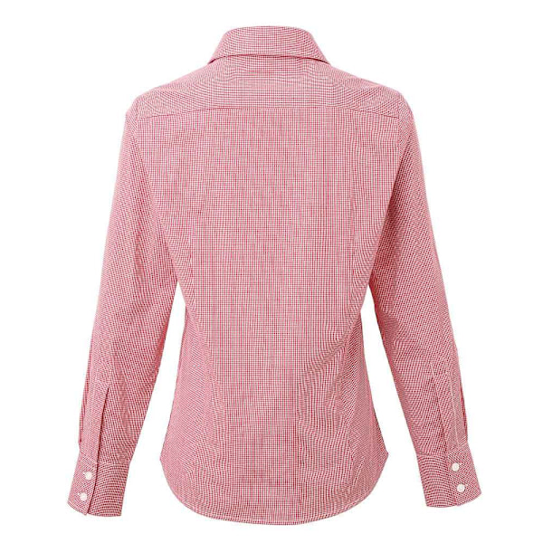 Premier Dam/Dam Gingham Långärmad Skjorta 20 UK Röd/Vit Red/White 20 UK