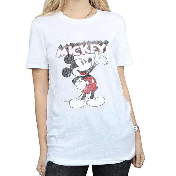 Disney Dam/Damer Presenterar Mickey Mouse Bomull Boyfriend T-Shirt XL Vit White XL