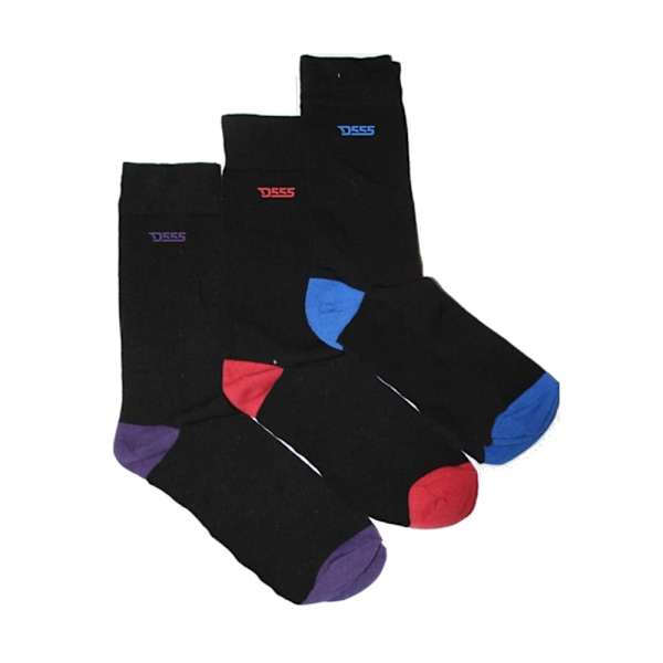 Duke Herr D555 Pheonix Bomullsstrumpor i Kingsize (3-pack) 11-13 Blue/Red/Purple 11-13 UK
