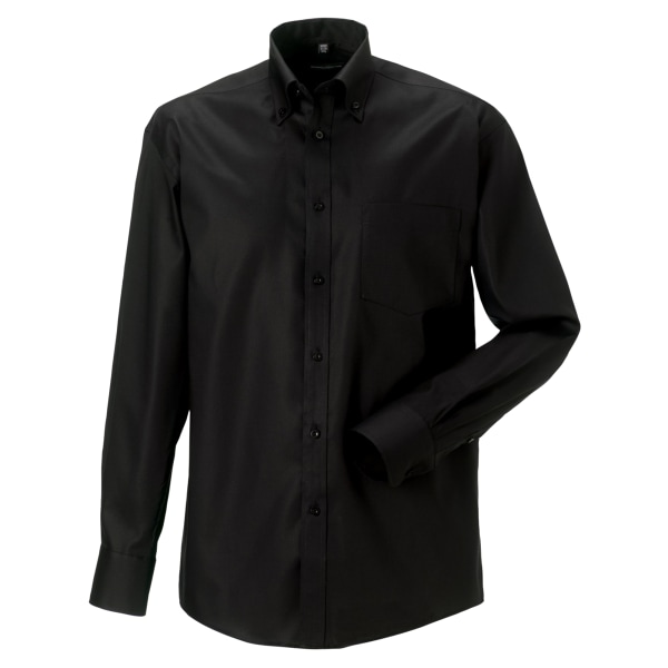 Russell Collection Långärmad Ultimate Iron Skjorta för män 18. Black 18.5inch