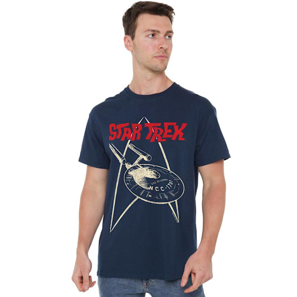 Star Trek Herr T-shirt Skepp Symbol S Marinblå Navy S