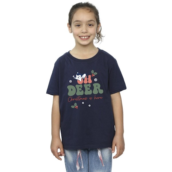 Disney Girls Bambi Oh Deer Bomull T-shirt 7-8 år Marinblå Navy Blue 7-8 Years