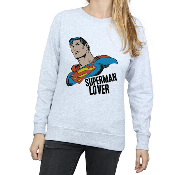 DC Comics Dam/Kvinnor Superman Lover Sweatshirt XXL Heather G Heather Grey XXL