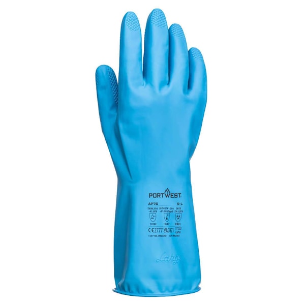 Portwest Unisex Vuxen AP76 - FD Kemikalie B Latex Handskar Blue L