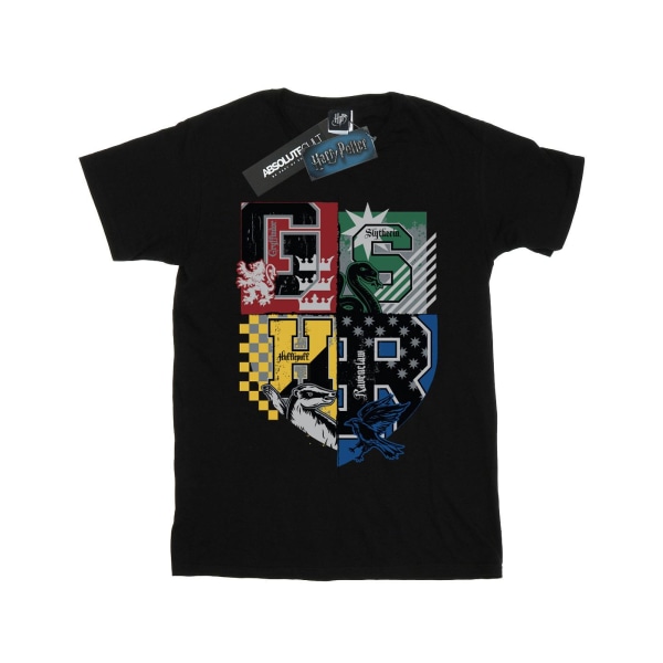 Harry Potter T-shirt för flickor Hogwarts Varsity bomull 5-6 år Bl Black 5-6 Years